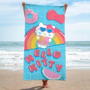 Hello Kitty Rainbow and Donuts Beach Towel